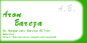 aron barcza business card